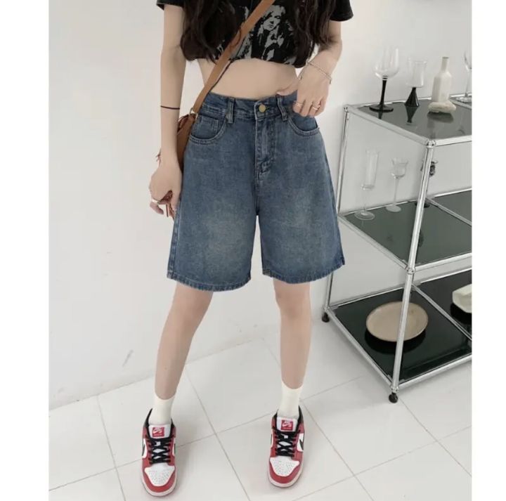 Women's%20Summer%20Denim%20Shorts%20High%20Waist%20Wide%20Leg%20Crop%20Flared%20Blue%20Jeans%20-%20Image%208