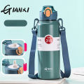 GIANXI 1000ml Spring Cap Large Capacity Vacuum Cup 316 Stainless Steel Coffee Cup Portable Outdoor Sports Water Bottle. 