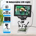 1200X Digital Microscope 12MP Electronic Video Microscopes 7 Inch HD LCD Soldering Phone Repair Magnifier Metal Stand PC View. 