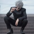 Jujutsu JJK High School Gojo Satoru Cosplay Costume Uniform for Men Women Shirt Pants Wig Halloween Uniform Full Sets. 