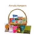 Avurudu Hamper Basket_12 Grocery items with a  Sarong_New Year Gift Pack. 