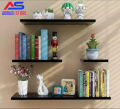 Wall Mounted White & Black Floating Shelves, Book Shelf wooden shelves. 
