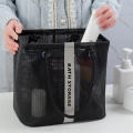 Portable Mesh Toiletry Bag Handle Quick Drying Large Capacity Bathroom Shower Travel Makeup Tote Handbag Organizer Basket. 