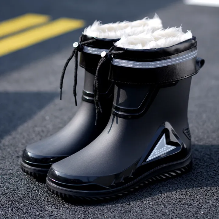 Short%20and%20Medium%20Tube%20Men's%20Bundle%20Rain%20Shoes%20Night%20with%20Reflective%20Strip%20%20Shoes%20Waterproof%20Shoes%20Elastic%20Band%20Waterproof%20-%20Image%205