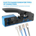 RJ45 Crimp Plier Pass Through Crimper Stripper Cutter for Cat7 Cat6 Cat5e 8P8C Modular Connector Ethernet All-in-one Wire Tool.