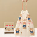 50pcs Cute Bear Drawstring Garbage Bag, Thick Anti Tear Plastic Bag, Suitable for Kitchen, Bathroom, Bedroom.