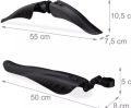 3-Piece MTB Bicycle Mudguard Set – Front & Rear Splash Guards, Black, Fits 24"-28" Mountain Bikes. 