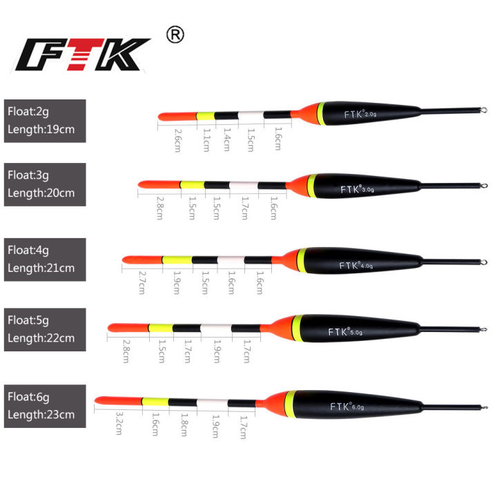 FTK%202g-6g%20Fishing%20Float%20Set%2019-23cm%205pcs/pack%20Barguzinsky%20Professional%20Vertical%20Buoy%20Accessories%20Fishing%20Float%20Pesca%20-%20Image%202