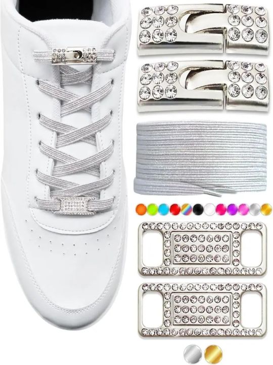 Elastic%20No%20Tie%20Shoe%20Laces%20Bling%20Diamond%20Cross%20Locks%20Shoelace%20Charms%20for%20Women%20Sneakers%20Luxury%20Smart%20Buckle%20AF1%20Metal%20Shoelaces%20-%20Image%207