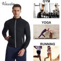 Vensslim Men Sauna Sweat Suit Zipper Waist Trainer Slimming Tops with Packet Fat Burner Body Shaper Belly Trimmer Slim Corset. 