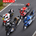 1:18 R1M GSX1000 CBR1000RR Hayabusa Simulation Alloy Motorcycle Series Model Toys Children's  Collection Display. 