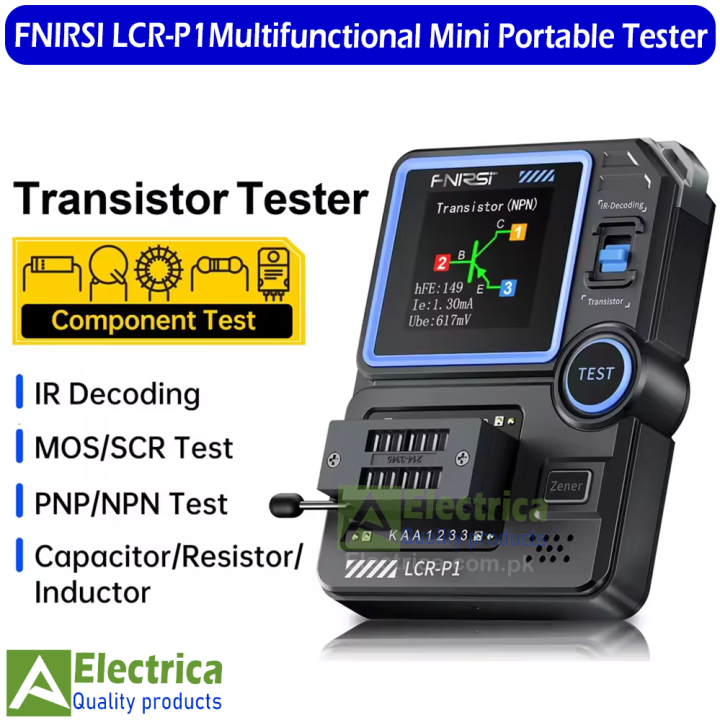 FNIRSI LCR-P1 Transistor Tester Multimeter Diode Transistor Capacitance Meter Resistance LCR ESR Meter, Multifunctional Tester by Electrica