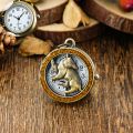 Retro flip keychain hanging watch, student fashion trend quartz pocket watch, exam large dial pocket watch, keychain. 