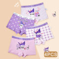 4PCS/set Children's Girls Panties Cotton Soft Pretty cute Cartoon Child Underwear for Girls Kids Boxer Breathable comforts. 