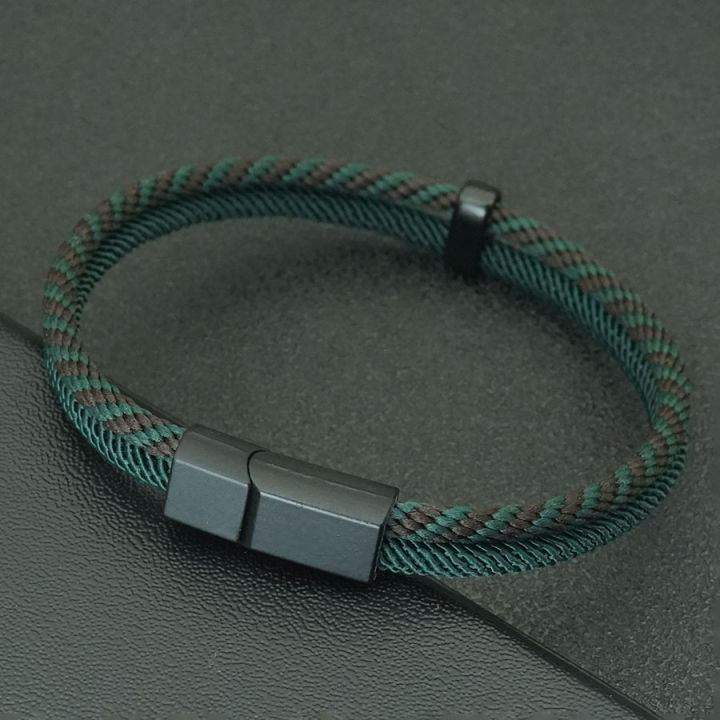 Braided Rope Bracelet Magnetic Clasp Nylon Thread Braclet Colorful ...