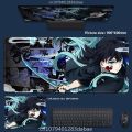 Leather Mouse Mat Oversized Demon Slayer Japanese Cartoon Anime Boys Men Computer Keyboard Mat Table Mat Placemat Game Player PC. 