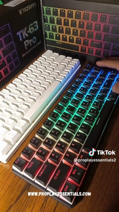 RGB Gaming Keyboard - Mechanical Keyboard Blue Switch Wired/Wireless Mini RGB Keyboard 61 Keys With Out Numpad - RGB Light Mechanical Keyboard Black/White - Detachable TYPE-C Wired/Wireless For Professional Gaming - Compatible With PC & Laptop