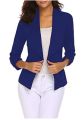 Womens Blazer Casual Open Front Work Office Blazer Jacket 3/4 Sleeve Lapel Coats with Removable Shoulder Pads. 
