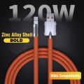 120W 6A Super Fast PD Zinc Alloy Type-C /Micro Usb to USB-A Fast Charging Cord Liquid Silicone Data Cable for iPhone Samsung Xiaomi. 