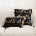 BUYNOW 1PC Luxury Leopard Print Tassel Lace Pillowcase No Pillow Core for Living Room Bedroom Sofa Cushion Cover Decoration.
