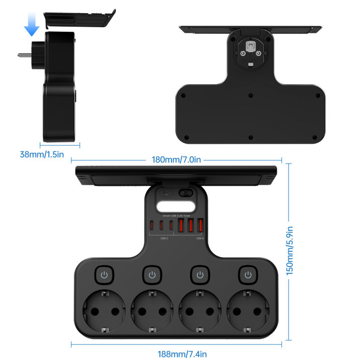 T%20Shape%20EU%20Plug%20Wall%20Power%20Strip%20Independent%20Switches%20Wall%20Mounted%20Socket%20Detachable%20Storage%20Tray%20Light%20Sensor%20Night%20Light%203%20USB%20-%20Image%206