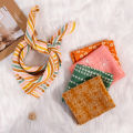 HappyFlute New Print 5Pcs/set 60*60CM Soft Muslin Swaddle Feeding Burp Cloth Newborn Pure Cotton Baby Face&Hand Wash Wipe.