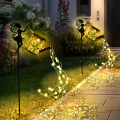 Solar Fairy Watering Can Lights Vintage Metal Garden Decor Outdoor Solar Hanging Kettle Light Waterproof  Villa Yard Decoration. 