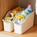 Curved Plastic Storage Bins Set - Multipurpose Home Organization Boxes for Cleaning Supplies & Household Essentials. 