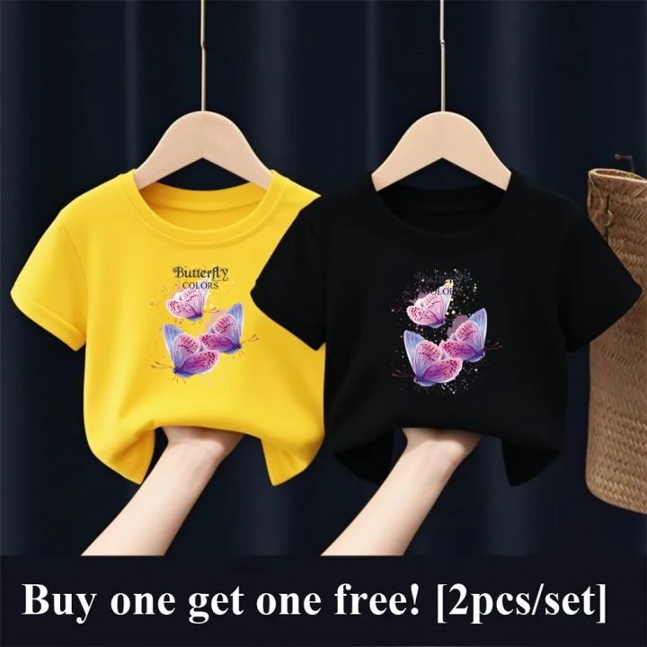2pcs/Pack%20Girls%20Purple%20Butterfly%20T-Shirt%20Kids%20Fashion%20Short%20Sleeve%20Sister%20Matching%20Outfit%20Kids%20Best%20Friend%20Tops%20Tee%20-%20Image%202