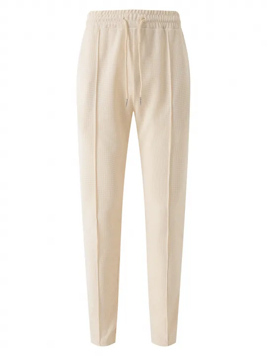 Men's%20Waffle%20Check%20Stand-Up%20Collar%20Semi-Casual%20Business%20Suit%20Button-Down%20Top%20with%20Comfortable%20Trousers%20Have%201/2%20Pieces%20-%20Image%206