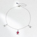 Bohemian Style S925 Sterling Silver Turtle Starfish Pendant Ankle Chain for Girls Trendy Fashion Foot Jewelry.