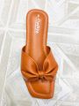 Girls Fashionable Cute Look Slim Flat Shoes | Solid Color Butterfly Sandal. 
