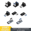 90 Right Angle USB 3.0 Extension Adapter Upward Elbow 10Gbps USB Connector For PC Male to Female Extension Plug Converter. 