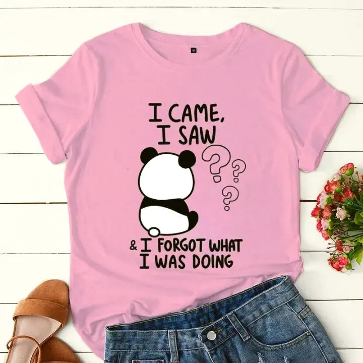 Women%20Tshirt%20Panda%20Lovely%20Trend%20Fashion%20Shirt%20Panda%20I%20Came%20I%20Saw%20Cartoon%20Female%20Graphic%20Sleeved%20Harajuku%20Streetwear%20Tops%20Tees%20-%20Image%205