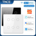 TNCE Tuya WiFi Brazil 4x4 WiFi Smart Touch Switch Touch Panel 4/6 Gang Light Switch No Neutral Wire,Voice With Alexa  Home. 