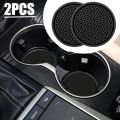 1/2 pcs/set black car auto cup holder anti slip insert coasters pads interior accessories universal fits perfectly for most cups.