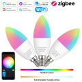 Ewelink E14 Smart Wifi Led Light Bulb Zigbee RGBCW Led Lamp Works With Alexa Amazon Google Home Yandex Alice Smartthings lightify. 