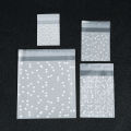 100pcs/lot Self Sealing Gift Bag White Polka Dot Transparent Packaging Bags Frosted Dot Pattern Bag For Jewelry Cookie Storage. 