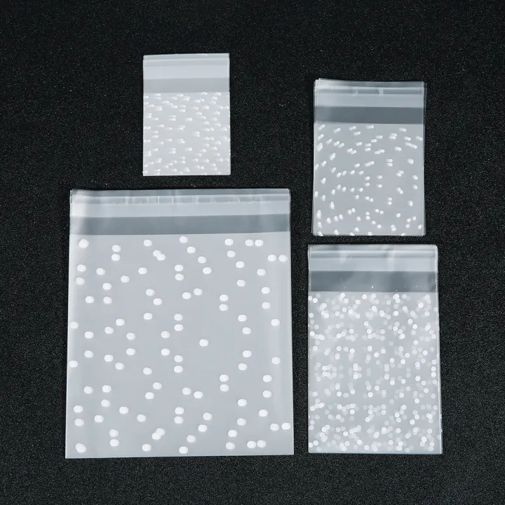 100pcs/lot%20Self%20Sealing%20Gift%20Bag%20White%20Polka%20Dot%20Transparent%20Packaging%20Bags%20Frosted%20Dot%20Pattern%20Bag%20For%20Jewelry%20Cookie%20Storage%20-%20Image%203