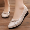 Women Cute Light Weight High Quality Waterproof  Rain Shoes Lady Casual Kitchen & Hotel Work Loafers Black Flats A251. 