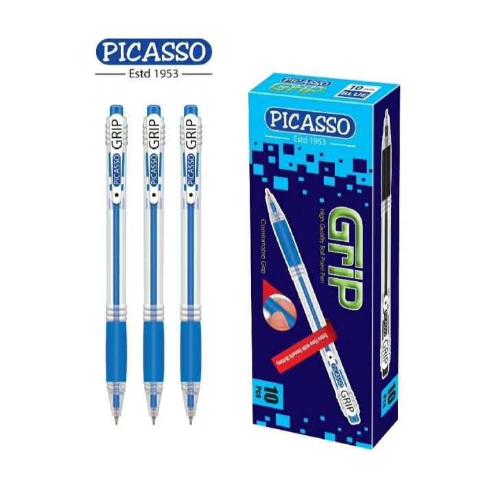 Picasso Grip Ballpoints - Pack of 10 Ballpoints - High Quality Ball ...