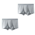 2PCS Men's briefs, summer thin, ice-silk, non-scarring, antibacterial boxers, comfortable, breathable bottoms. 