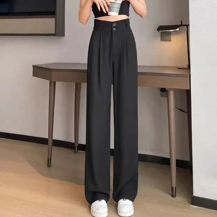 2025%20Female%20High%20Waisted%20Wide%20Leg%20Pants%20Spring%20Women%20Concise%20Fashion%20Suit%20Trousers%20Lady%20Chic%20Korean%20Designer%20Solid%20Color%20Slacks%20-%20Image%203