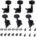 Guitar Tuning Pegs Tuner | Closed Tuner Machine Heads For Acoustic | Bass Guitar Tuning Keys | 3L & 3R | Black Colour. 