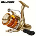 BILLINGS AC1000-7000 Series Spinning Reel - 10kg Max Drag, 5.2:1 Gear Ratio, Aluminum Alloy, Ideal for Freshwater & Saltwater Fishing. 