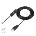 DC 2-pin USB Cable with ON/Off Switch USB A to 2 Pin 2 Bare Wire Charge Cable Connector for 5V/LED Desk Lamp/USB Fan/LED Strips. 