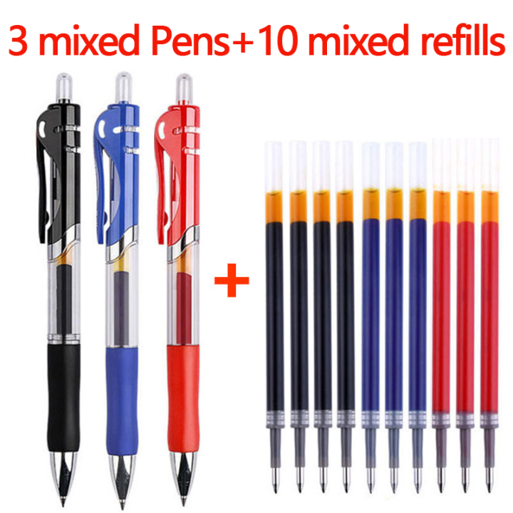 13Pcs%20Set%20Ballpen%20Retractable%20Gel%20Pens%20Black%20Red%20Blue%20Ink%200.5mm%20Ballpoint%20Replaceable%20Refills%20Office%20School%20Supplies%20Stationery%20-%20Image%207