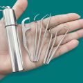 Stainless Steel Toothpick Set Reusable Toothpicks Tooth Flossing Tartar Removal Tool Portable Teeth Cleaner for Tooth Oral Clean.