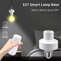 E27 Smart Lamp Holder Wireless Remote Control Light Socket For Light Bulb Lamp Bases With Remote Controller Smart Timer Switch. 