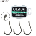 Hirisi 50pcs PTFE Coated High Carbon Stainless Steel Barbed Fish Hook With Eye 8021 Fishing Accessories.
